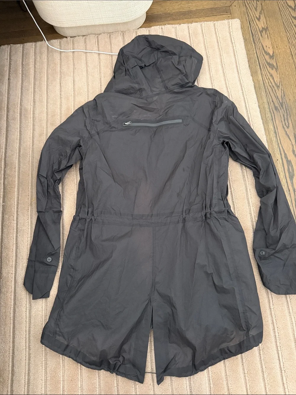 lululemon athletica Black Hooded Trench Coat
